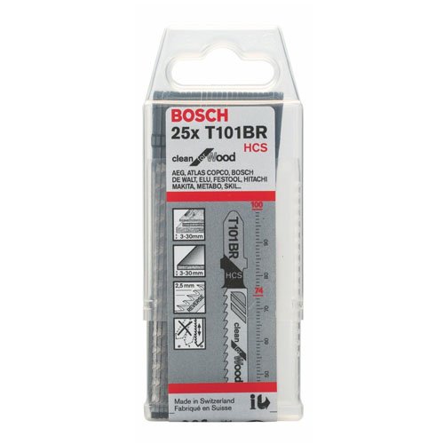 Bosch Professional 2 608 633 623 Hojas de Sierra de calar T 101 BR HCS, Set de 25 Piezas