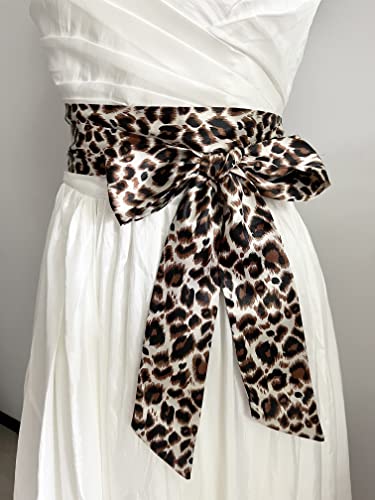 Leopard print dress sash bow sash2