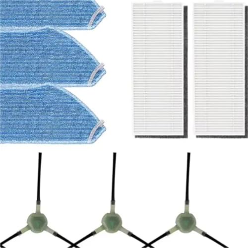HLGDSWO Compatibile con il kit aspirapolvere robot Lefant, 4 spazzole laterali, 5 filtri, 5 panni for mocio e set di spazzole for la pulizia