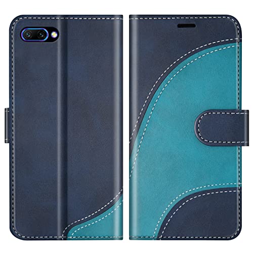 BoxTii Cover per Huawei Honor 10, Custodia in PU Pelle Portafoglio per Huawei Honor 10, Magnetica Cover a Libro con Slot per Schede, Blu