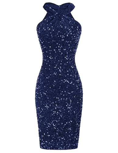 Women Navy Blue Wedding Guest Dress Semi Formal Prom Dresses