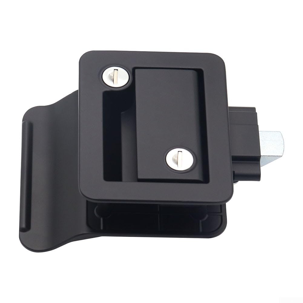 Serratura per porta d'ingresso RV in lega di zinco con chiave, antifurto per roulotte e camper, set di maniglie di sicurezza resistenti alle intemperie con viti di montaggio, nero