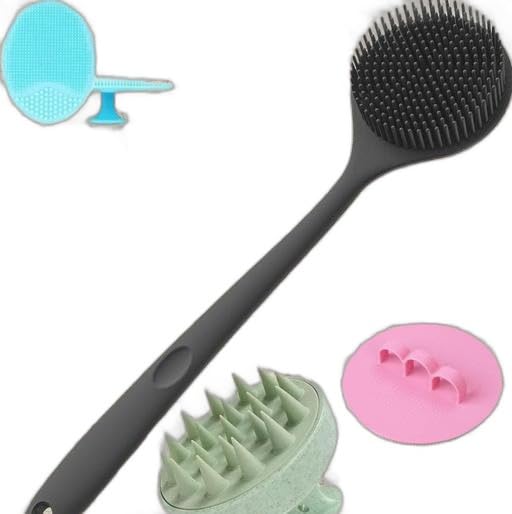 4 Pcs Silicone Bath & Hair Combo Set Multi Colour|PRA-P1245-image-20
