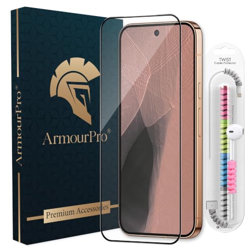 Image of ArmourPro Military-Grade Tempered Glass for Google Pixel 11 Pro XL - 9H Anti Scratch, Edge-to-Edge Coverage, HD Clarity, Smooth Touch, Case Friendly, Easy Installation Kit with Cable Protector