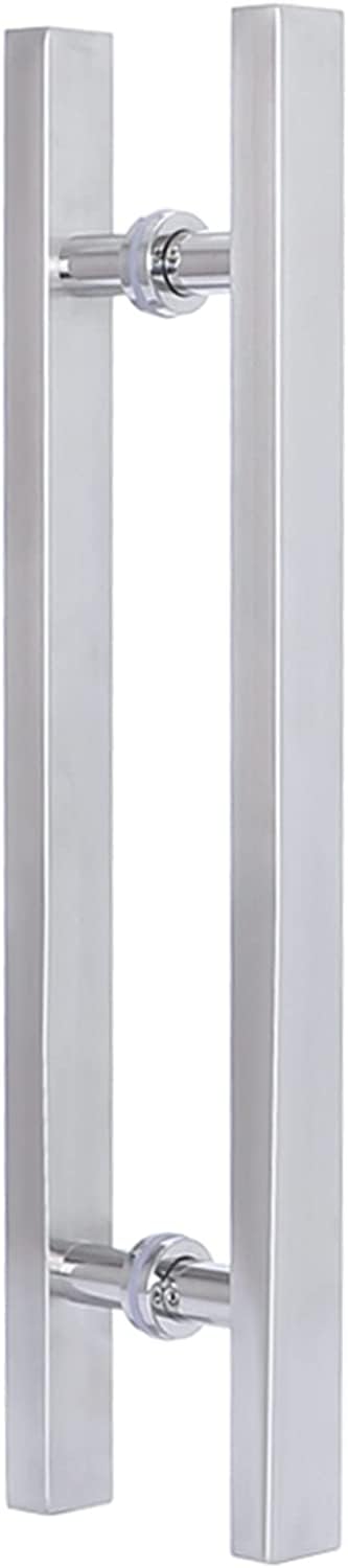 WDSOPK Sliding Door Handle Warehouse Door Handle, Adjustable Hole Distance, Modern Push Pull Door Handle for Hotel Garage, Sliding Door Handle Hardware, Stainless Steel/Black/80Cm/31.4In