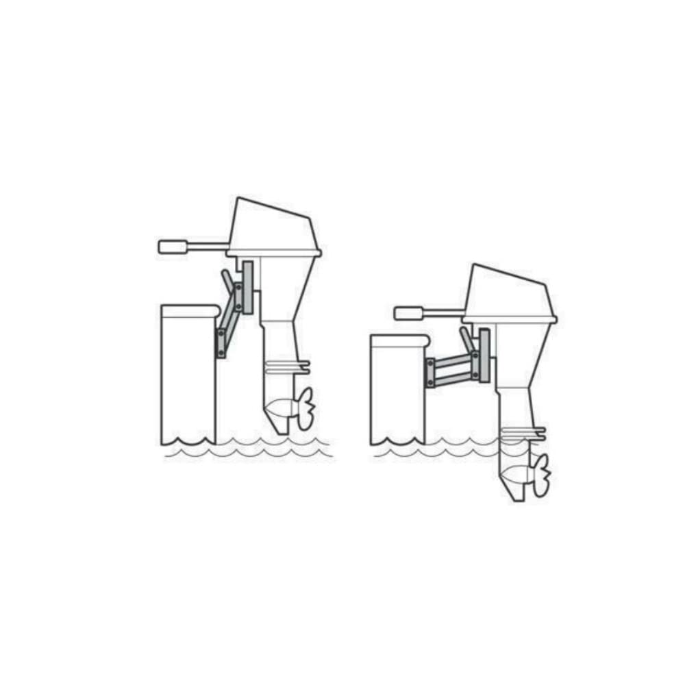 PIMAR SUPPORTO MOTORE REGOLABILE FUORIBORDO AUSILIARIO MAX 15HP A RIBALTA FINO A 40 KG