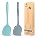 Juego de 2 espátulas de silicona para wok, antiadherentes, resistentes al calor, utensilios de cocina para freír, voltear y girar