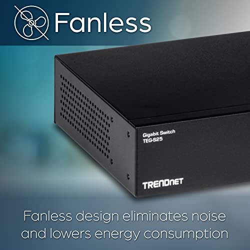 Image of TRENDnet 24-Port Gigabit Switch, TEG-S25, 24 x Gigabit RJ-45 Ports, 48Gbps Switching Capacity, Fanless Design, Metal Enclosure, Internal Power Supply, Lifetime Protection, Black