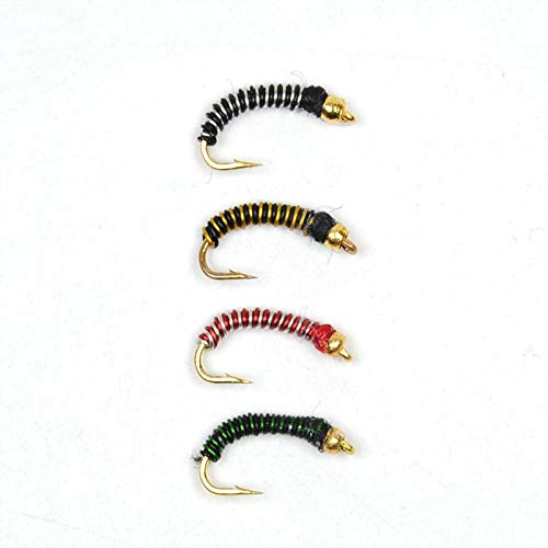 10pcs #14 Bi Color Brassie Miges Chironomids Fly Fishing Flies/Bait/Lures - (Color: 10pcs Mix Color)