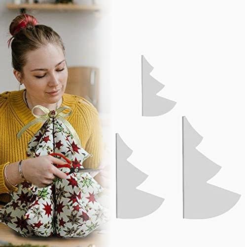 3 Pcs Fabric Christmas Tree Sewing Template,8/12/15 inch Christmas Tree Sewing Pattern Template Quilting Template,Handmade Christmas Tree Quilting Set Pattern Template,DIY Xmas Decor