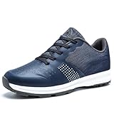 Zakey Golf Shoes Men Sipkeless Golf Wears for Men Golfers Sneakers Outdoor Walking Footwears (9.5,Blue)