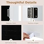 COSTWAY Full Length Mirror Jewelry Cabinet, Wall Door Mounted with Makeup Mirror, Ring Slots & Necklace Hooks, Large Storage Jewelry Armoire for Bedroom, Dressing Room (White) - Image 2