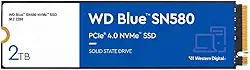 SSD WD Blue SN580 2TB NVMe M.2 2280 (Leitura 4150MB/s e Gravação 4150MB/s)