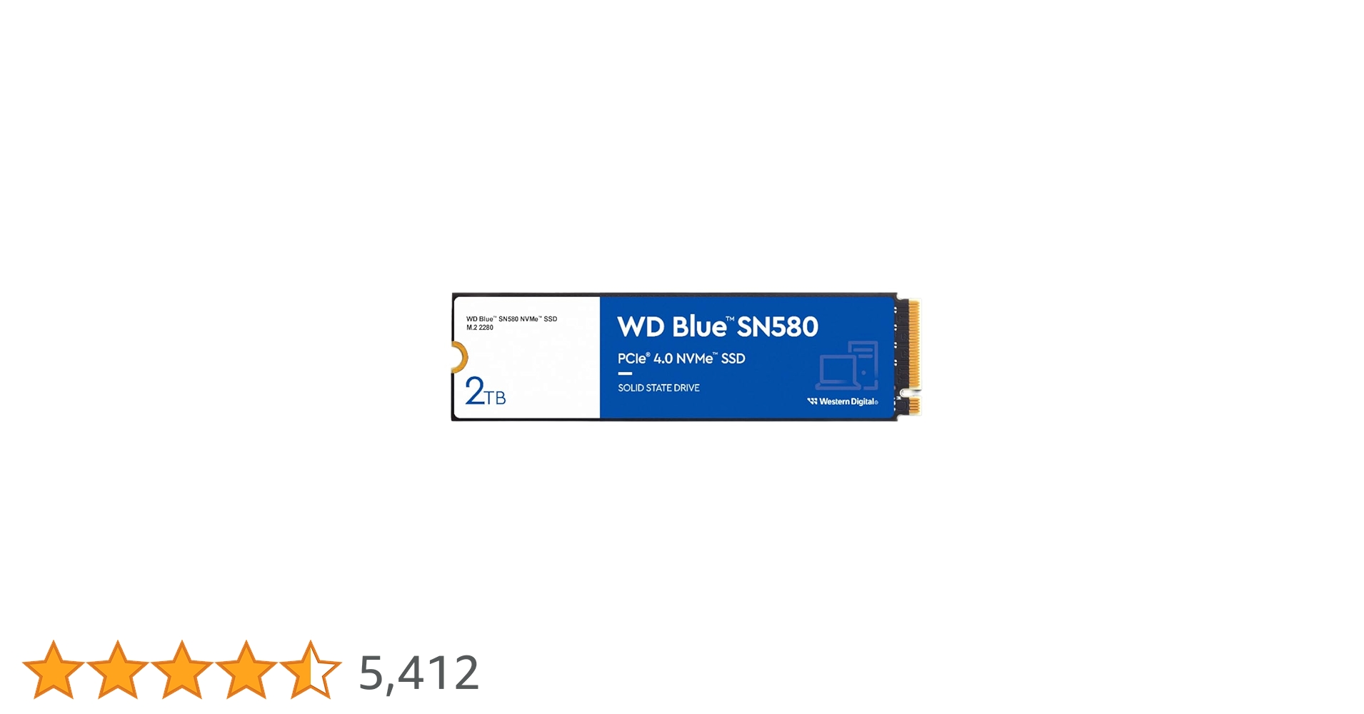 Western Digital 2TB WD Blue SN580 NVMe Internal Solid State