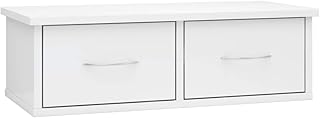 vidaXL Wall-mounted Drawer Shelf 2 Drawers Elegant Display Floating Shelf Cabinet Storage Living Room Furniture Home Chipb...