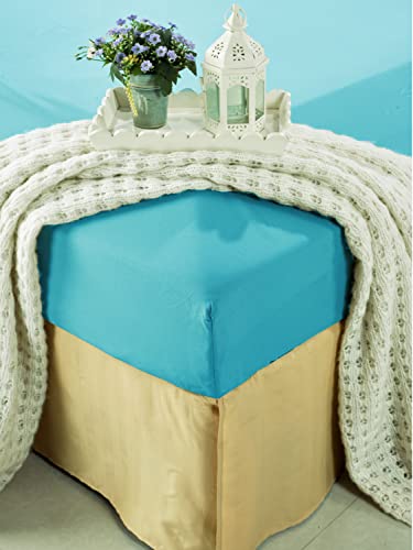 Mocassi Full Fitted Sheet - Deep Pocket Cooling Sheets Up To 16 Inch - Hotel Luxury 1800 Thread Count - Softest Sheets - Wrinkle Resistant - 1 Single Bottom Fitted Sheet, Full, Teal #TOP1