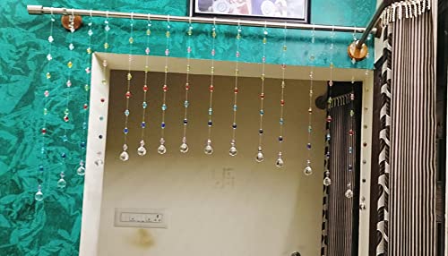 Image of K9L 20 String, 100% Glass Drops, Acrylic Bead, String Hanging Crystal Curtain (20 String Suitable to 3 to 4 Feet Width)(Rainbow)
