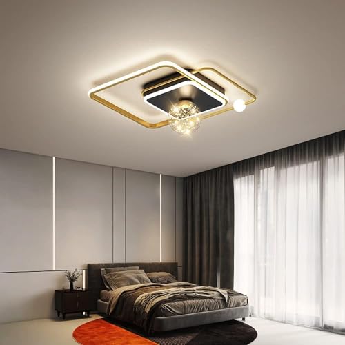 Plafonnier Lustre LED Gradation Télécommande avec Cadre Acrylique Chic - 5