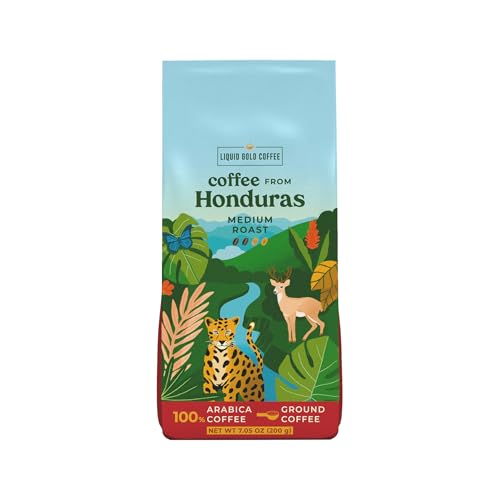 Organic Coffee from Honduras Medium Roast Ground, 1 bag -7 OZ (200 GRAMS), Fair Trade, 100% Fresh Arabica Beans, Single Origin Specialty Coffee, Sourced from COMSA Farm, Small Batch Roasted, Made and Roasted in USA
