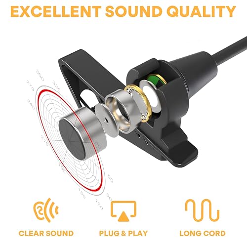 Image of 3.5mm Clip-On Microphone - Clear Voice Recording Mic for YouTube, Interviews & Vlogging - Universal Collar Mic for Mobile, PC & Laptop with Noise Reduction (AU-500 3.5mm)