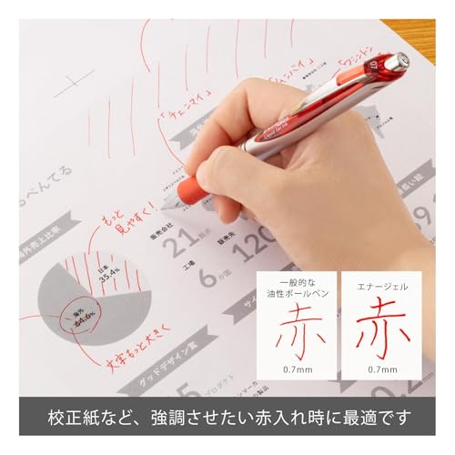 Pentel BL77-B Bolígrafo EnerGel Tinta Roja 10 Piezas miniatura 2