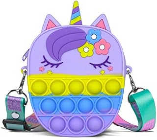 Sichy Pop Bag it, Fidget Toys Bag, Push Bubble Popper Pop Up Bags Fidget Purse Crossbody Bag, Anti Stress Silicone Poppet Bag Fidget Shoulder Bag Party Bag for for Girls and Women, Best Gifts