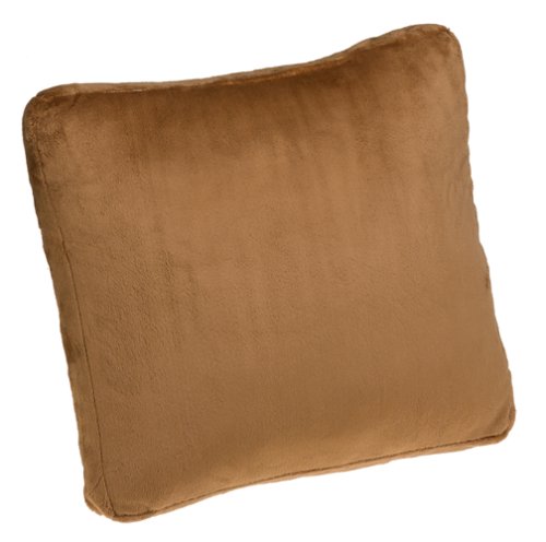 Oreiller carré micropeluche Brentwood 45,7 cm taupe pour salon et chambre doux