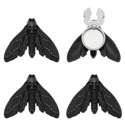 Couvercle de bouton crâne gothique vintage pour chemise et costume d'Halloween, 4 pièces