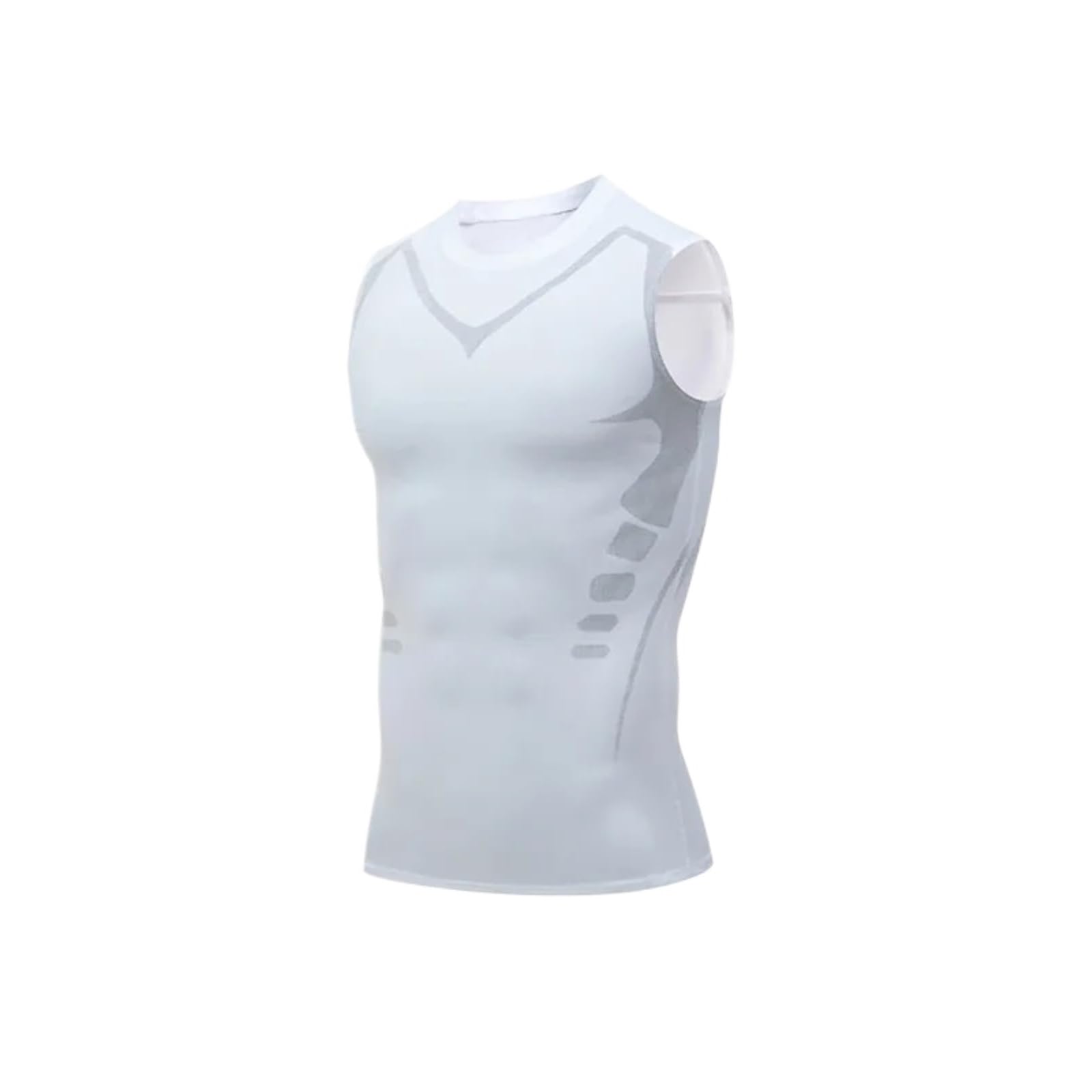 Body Shaper Weste für Männer Shaping-Weste for Männer, Version aus Eisseidenstoff for Männer for Aufbau eines perfekten Körpers, Bauchkontroll-Shirts Für Fitness geeignet(White,XXL)
