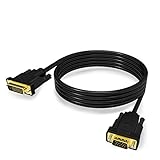 DVI to VGA Cable, DVI-D 24+1 to VGA 6 Feet Cable Male to Male Gold-Plated Cord for Computer, LG HP Dell Monitor, PC Host, Graphics Card to HDTV, Laptop, Display Screen and Projector
