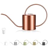 Plant Watering Can, 50 oz / 1500 ml Stainless Steel Metal - Modern Decorative with Long Spout for Indoor Potted Plants, Bonsai, Garden Flowers, Copper