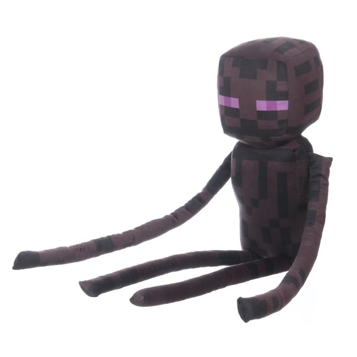 Enderman Plüschtier – Höhe 30 cm – 55 cm inklusive Beine – Mehrfarbig – Videospielfigur kompatibel mit Minecraft