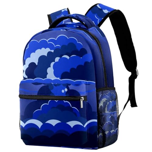 Sac à dos d'école bleu et multicolore contre le désordre des ados 40cm