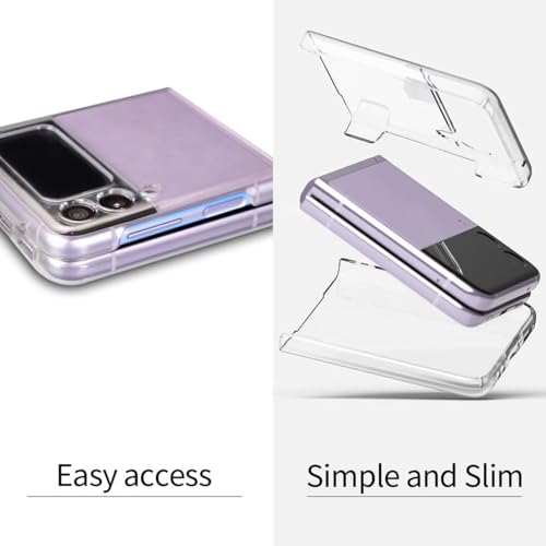 Image of HUMBLE Luxury Pattern TPU + Poly Carbonate | Crystal Clear Flip Cover Compatible with Samsung Galaxy Flip 4 Back and Front Glass Design with Full Body Protection Case Cover for Samsung Galaxy Flip 4