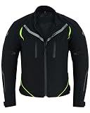 Jet Sudadera con capucha Softshell para hombre, con protectores extraíbles, resistentes al viento y al agua, paneles reflectantes de alta visibilidad, PRIMO, Negro, M