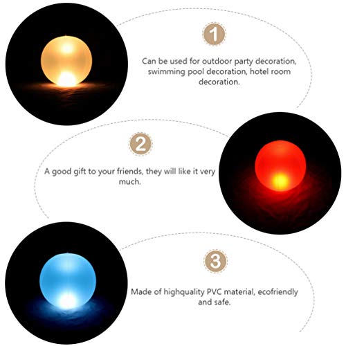 BESPORTBLE Luzes flutuantes de Piscina, Bola de Piscina, Impermeável, Luz Noturna, Controle Remoto p