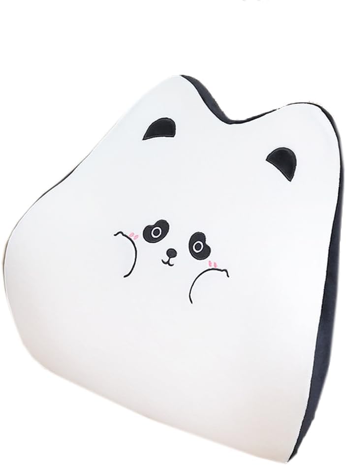 Memory Foam Lumbar Support Pillow Car Seat Waist Cushion Cute Auto Driving Lumbar Pillows Office Chair Back Cushions (Cute Panda, 41×35cm/16.14"×13.8")