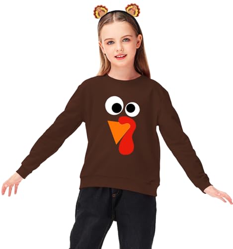 Image of Remimi Kids Halloween Sweatshirt Long Sleeve Thanksgiving Tops 3-14 Years