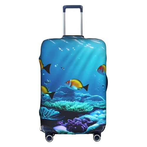 Housse de protection pour valise blanche grand format 45-81 cm motif sous-marin Tranquil