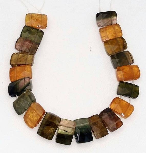 Tourmaline multicolore facettée en perles rectangles pour créer vos bijoux d'été