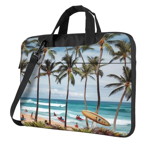 Maletín para portátil con diseño Hawaiian Surfer 14 pulgadas miniatura 1