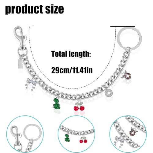 Image of Silver Cute Bag Charms Wallet Chain Keychains Gold Chain For Purse Purse Accessories For Handbags For women