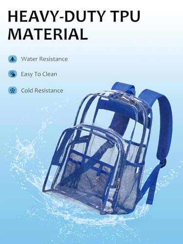 Image of Clear Backpack for School, Heavy Duty Transparent Bookbag