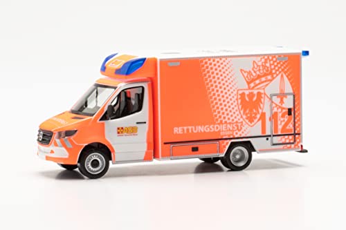 herpa car model Mercedes-Benz Sprinter '18 Fahrtec RTW Fire Brigade Essen, on a scale of 1 : 87, plastic miniature