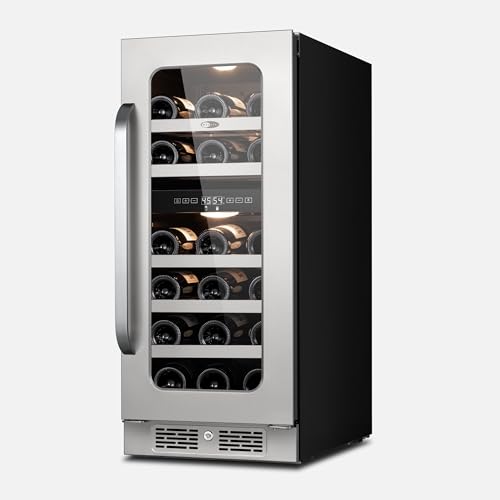 Image of Whynter BSR-029DW 15 inch Built-ln 29 Bottle Undercounter Stainless Steel Wine Fridge with Reversible Door, Digital Control, Lock, and Carbon Filter