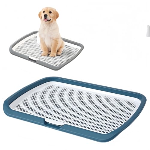 Lavwacd 犬 トイレトレー ワイド はみ出し防止 大型犬対応 お手入れ便利 犬用小便器 中型犬 排泄 イエロー (大型フラット C)