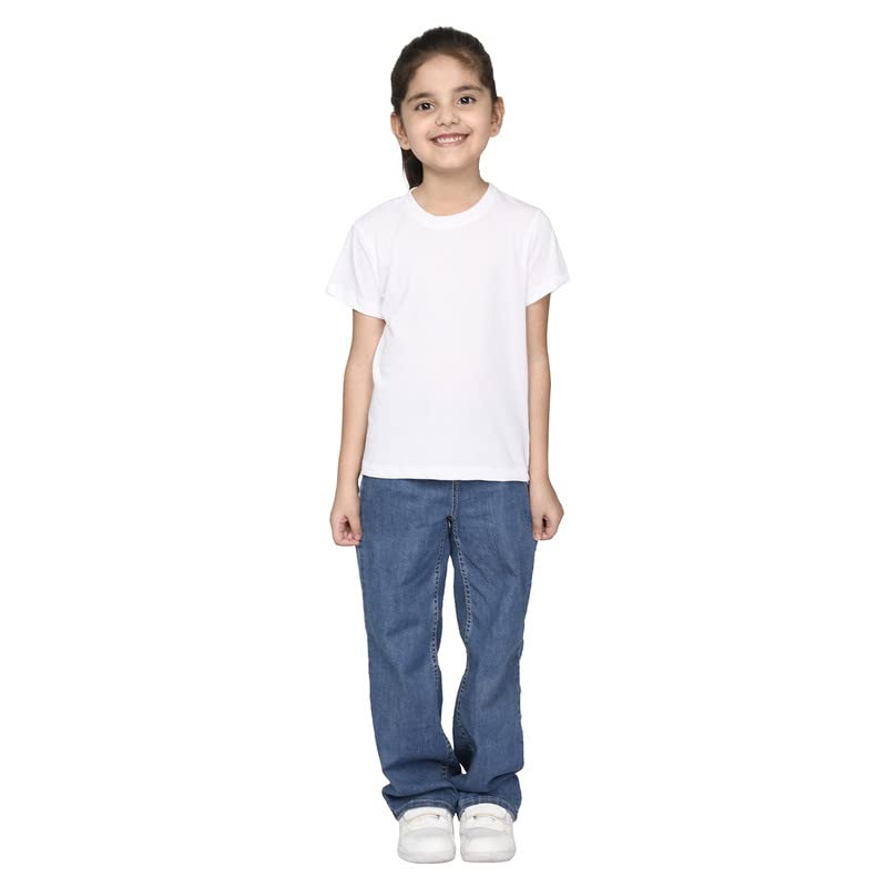 Image of Nusyl Girls Solid Cotton Blend Tshirts - Soft & Comfortable Half-Sleeves T-Shirts | Casual Wear for Kids & Teen Girls | Half Sleeves T-Shirts |- NUGCTSH001-PO2-1