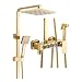 Produktbild LNXGJJ Shower Duschsystem, Gold, Duschset, Wandmontage, freistehend, Duschsäule mit ABS-Duschkopf, Handbrause, Badewannenarmatur, Bidet Sprühflasche