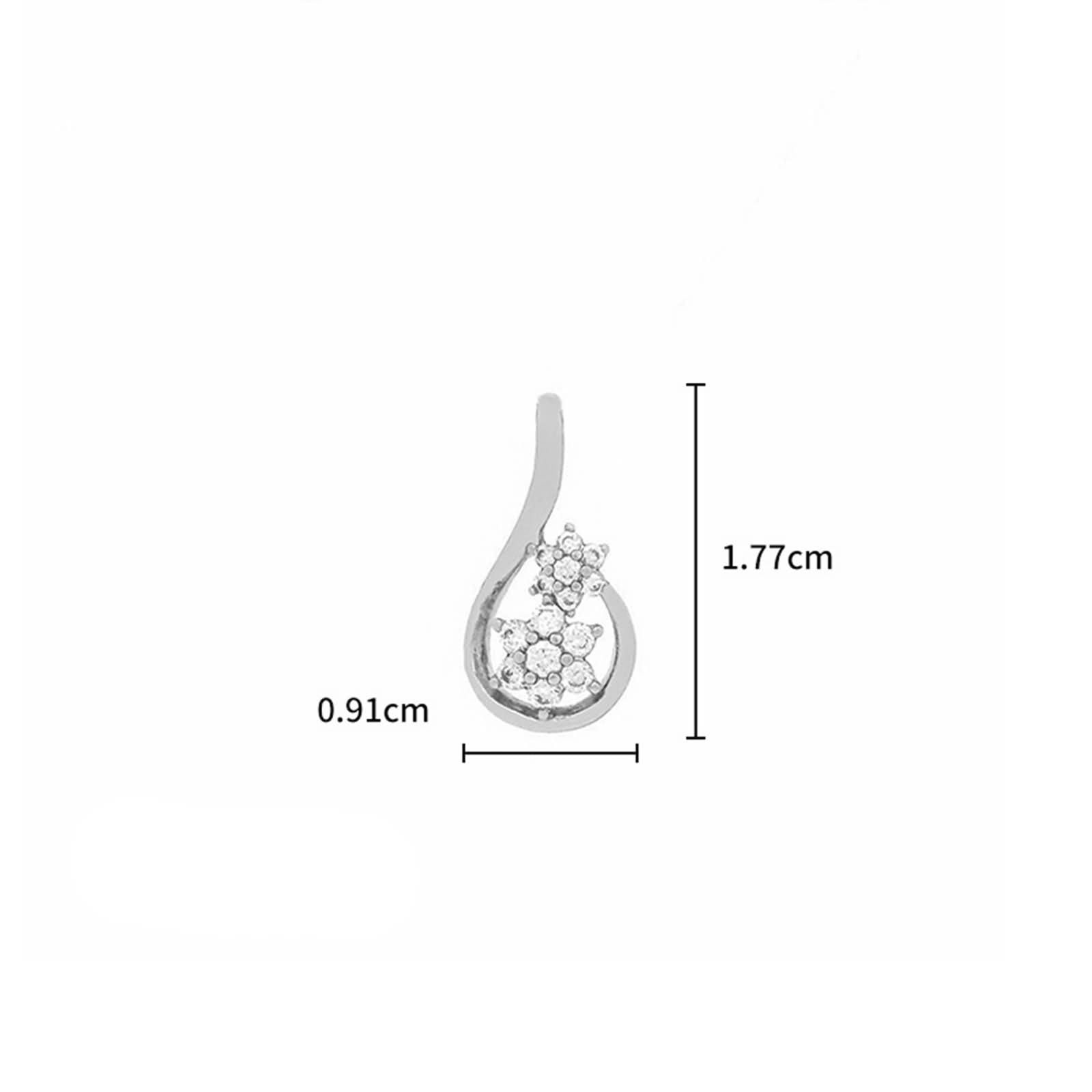 Naszyjnik Au 375/585/750 Moissanit, wydrążona łza kwiaty wisiorek 45 cm