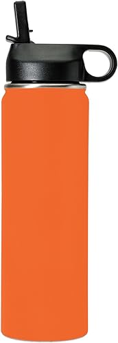 Vista 127 de LaserGram Botella de agua personalizada, palitos de lacrosse, acero inoxidable de doble pared aislada al vacío con popote superior, regalo grabado